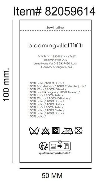 Natúr színű juta kerek szőnyeg ø 130 cm Dinne – Bloomingville Mini