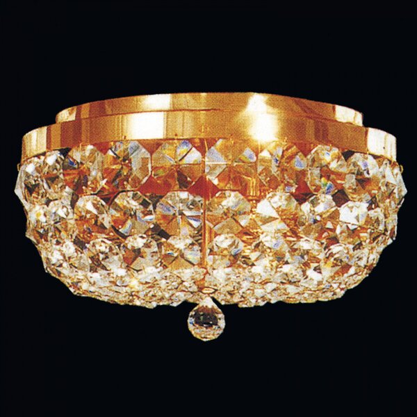 Sheraton kristály mennyezeti lámpa, arany, 32 cm, 3xE27