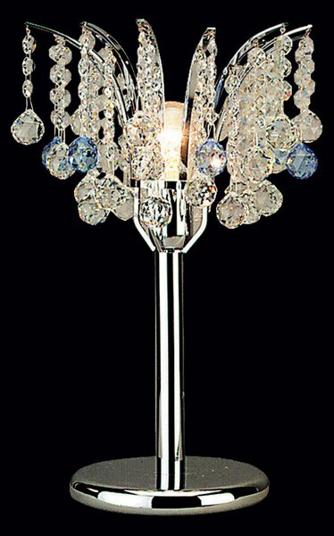 Klassisch kristály asztali lámpa, króm, 28 cm, 1xE27