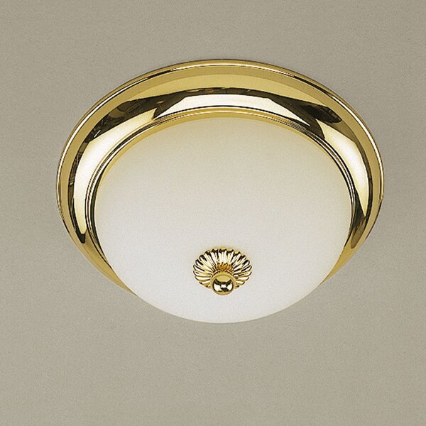 Empire klasszikus mennyezeti lámpa arany, opál búra, 2xE14