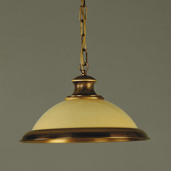 Old lamp klasszikus függőlámpa patina, sárga búra, 1xE27