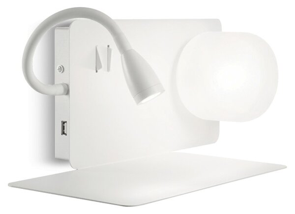 BOOK-1 modern LED fali lámpa, 2-es, fehér