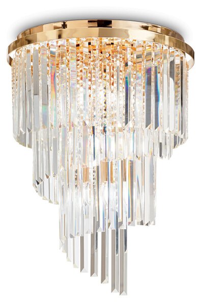 CARLTON modern-kristály mennyezeti lámpa, arany, 12-es