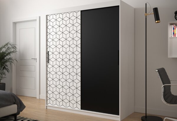 FLASTER ruhásszekrény,150x200x62,feher / fekete