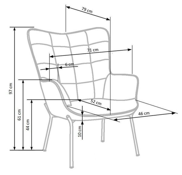 Fotel Houston 868, Kárpit, 97x71x79cm, Sötétzöld