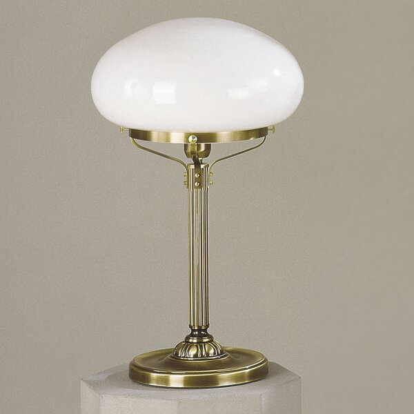 Wiener Nostalgie klasszikus asztali lámpa patina, opál búra, 1xE27