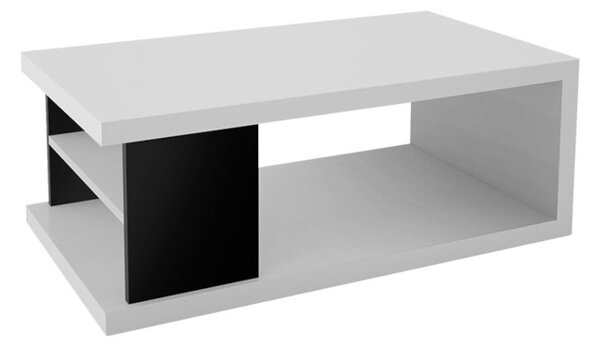 FORTY dohányzóasztal, 110x41x60, fehér/fekete fényű