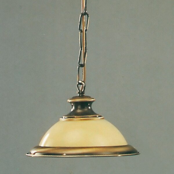Old lamp klasszikus függőlámpa patina, sárga búra, 1xE27