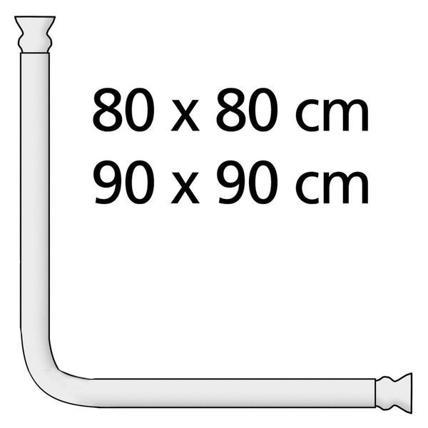 Ezüstszínű univerzális sarok zuhanyfüggönyrúd, ø 2 cm - Wenko