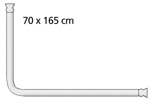 Ezüstszínű univerzális sarok zuhanyfüggönyrúd, ø 2 cm - Wenko