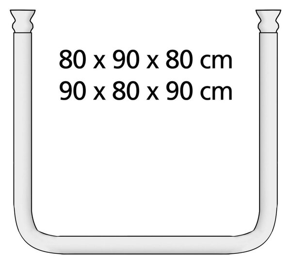 Ezüstszínű univerzális sarok zuhanyfüggönyrúd, ø 2 cm - Wenko