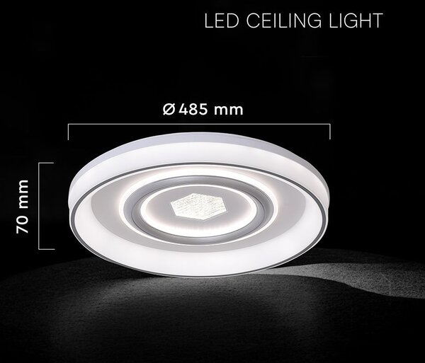 V-TAC mennyezeti dekoratív gyűrűs 55W LED lámpa, CCT, távirányítóval - SKU 24137