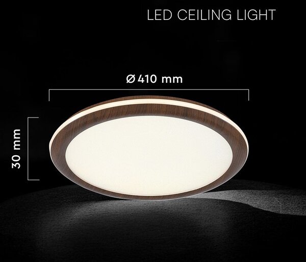 V-TAC mennyezeti vékony fabetétes 36W LED lámpa, CCT, távirányítóval - SKU 24140