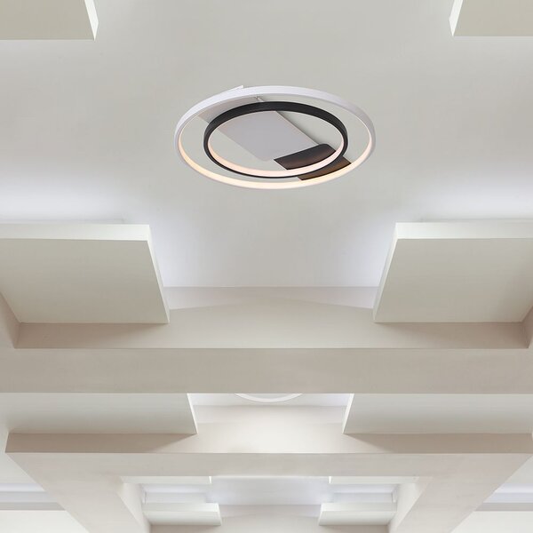 V-TAC mennyezeti 50W LED lámpa, fekete és fehér, CCT, távirányítóval - SKU 24136