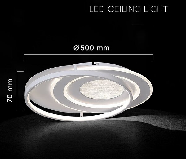 V-TAC mennyezeti dekoratív 60W LED lámpa, 500x420mm, CCT, távirányítóval - SKU 24138