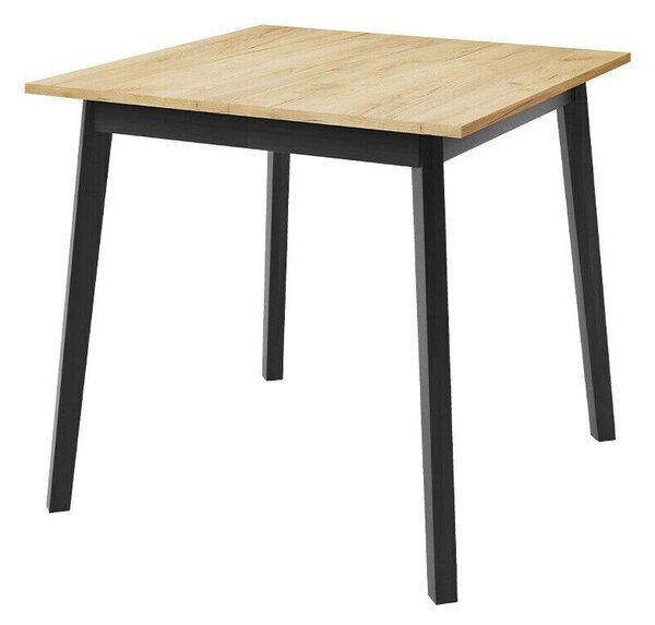 Asztal Edmond 109, 77x85cm, Kézműves aranytölgy, Fekete