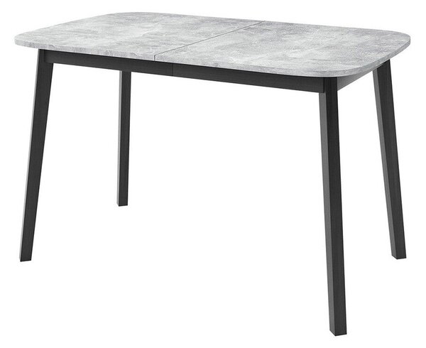 Asztal Edmond 110, 77x80cm, Szürke márvány, Fekete