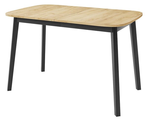 Asztal Edmond 110, 77x80cm, Kézműves aranytölgy, Fekete