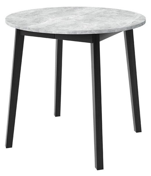 Asztal Edmond 112, 77cm, Szürke márvány, Fekete