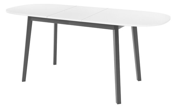 Asztal Edmond 114, 77x80cm, Fekete, Fehér