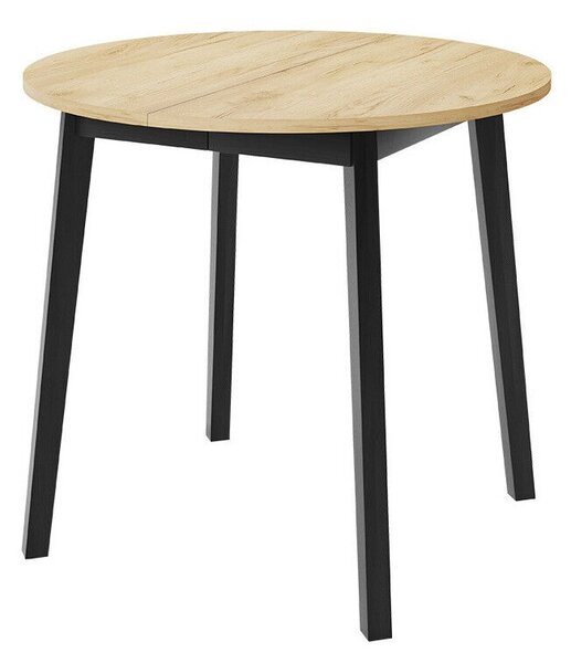 Asztal Edmond 112, 77cm, Fekete, Kézműves aranytölgy