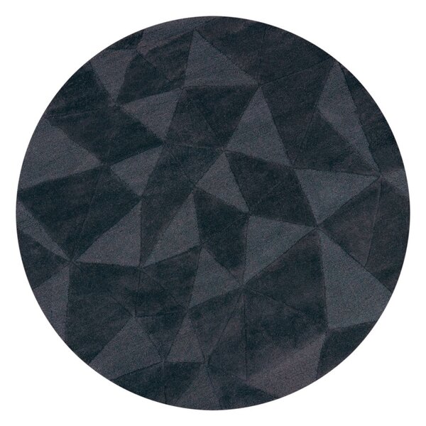 Antracitszürke kézi szövésű gyapjú kerek szőnyeg ø 160 cm Shard Charcoal – Flair Rugs