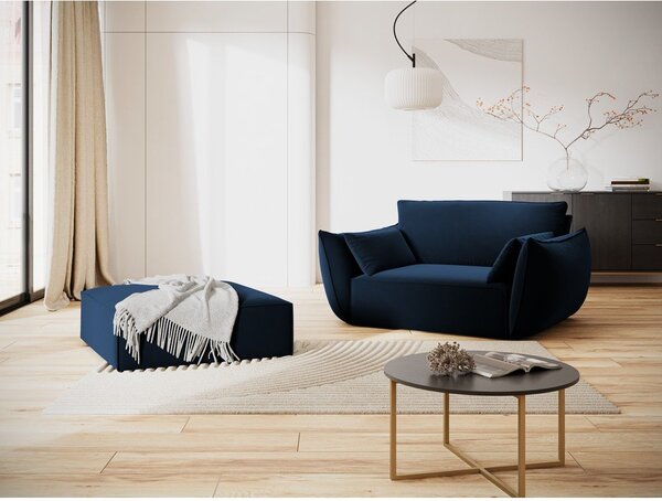 Sötétkék bársony fotel Vanda – Mazzini Sofas