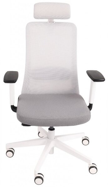 GRO-Nico WS HD White ergonomikus forgószék deréktámasszal és fejtámlával