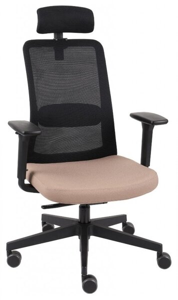 GRO-Nico BS HD Black ergonomikus forgószék deréktámasszal és fejtámlával