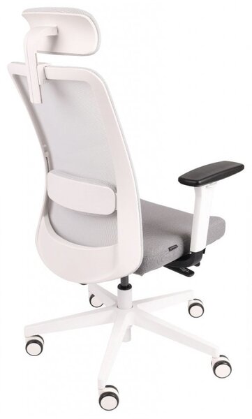 GRO-Nico WS HD White ergonomikus forgószék deréktámasszal és fejtámlával