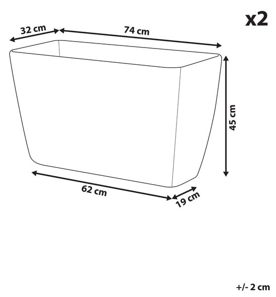 Kétdarabos virágcserép szett BARIS 74 cm Bézs