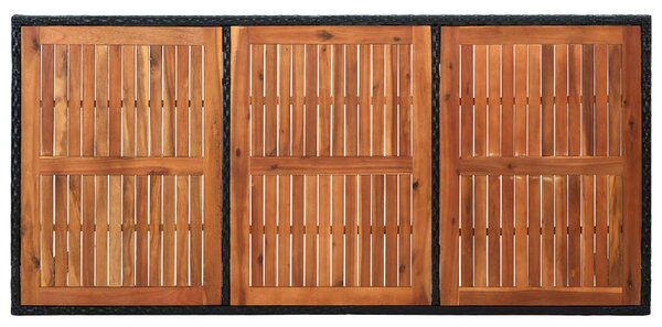 9 részes fekete polyrattan kültéri étkezőszett párnákkal