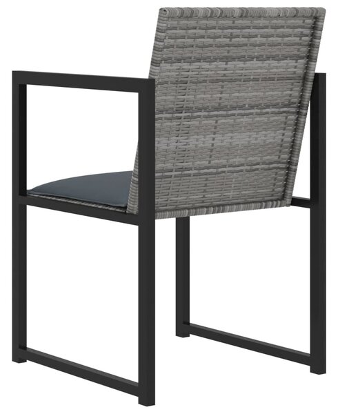 9 részes szürke polyrattan kültéri étkezőszett párnákkal