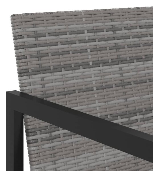 9 részes szürke polyrattan kültéri étkezőszett párnákkal