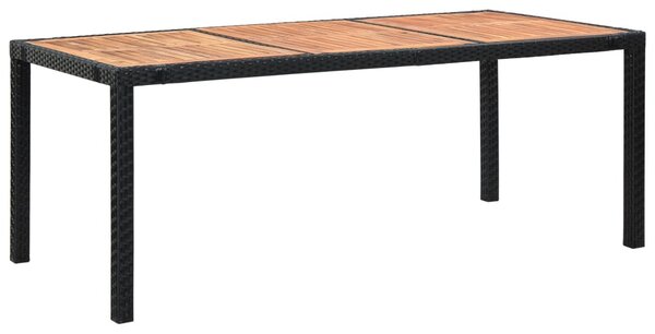 9 részes fekete polyrattan kültéri étkezőszett párnákkal