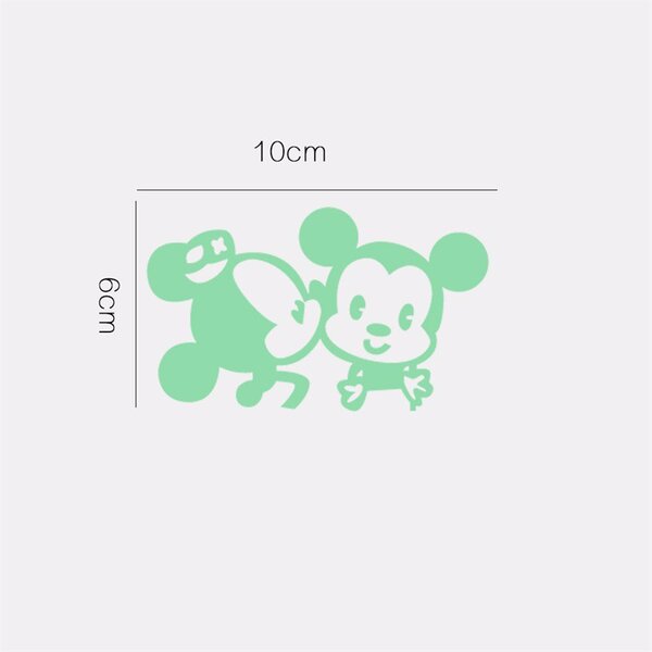 Foszforeszkáló matrica kapcsolóra "Mickey és Minnie" 10x6 cm