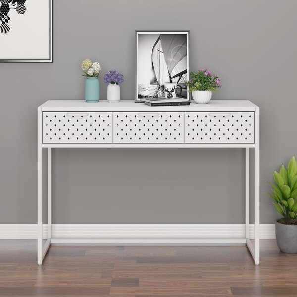 Fehér acél tálalóasztal 106 x 35 x 75 cm