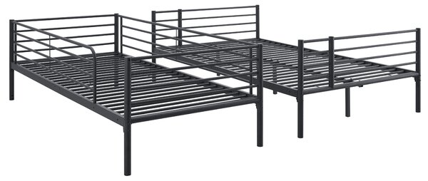 JAKS Fekete emeletes ágy 90/120 × 200 cm Tres