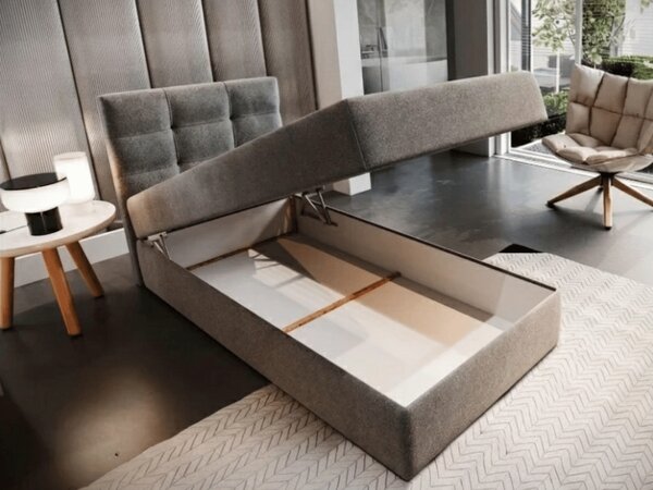 Kárpitozott boxspring ágy GLORIEN VELVET 90x200 cm sötétzöld Matrac: Bonell rugós matrac