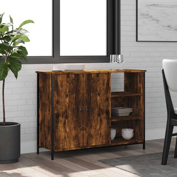 VidaXL füstös tölgyszínű szerelt fa tálalószekrény 100 x 33 x 75 cm