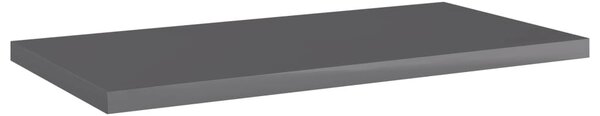 8 db magasfényű szürke forgácslap könyvespolc 40 x 20 x 1,5 cm