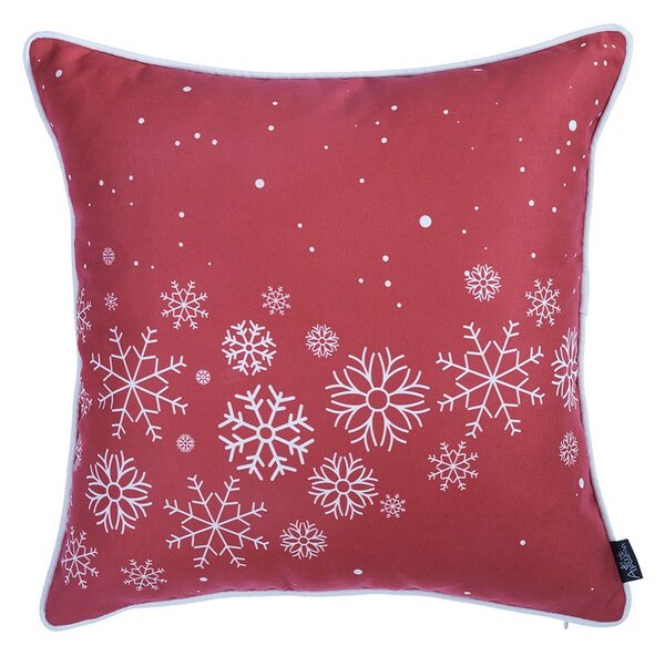 Honey Snowflake piros párnahuzat karácsonyi motívummal, 45 x 45 cm - Mike & Co. NEW YORK