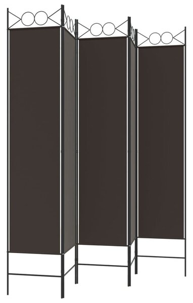 5 paneles barna szövet paraván 200x200 cm
