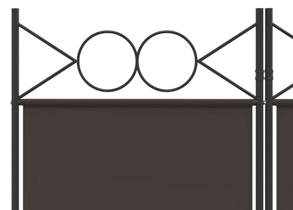 5 paneles barna szövet paraván 200x200 cm