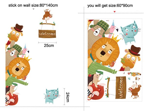 Falmatrica "Állatok - Welcome" 140x80 cm