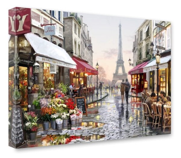Canvas Watercolor Paris fali kép, 60 x 80 cm - Styler