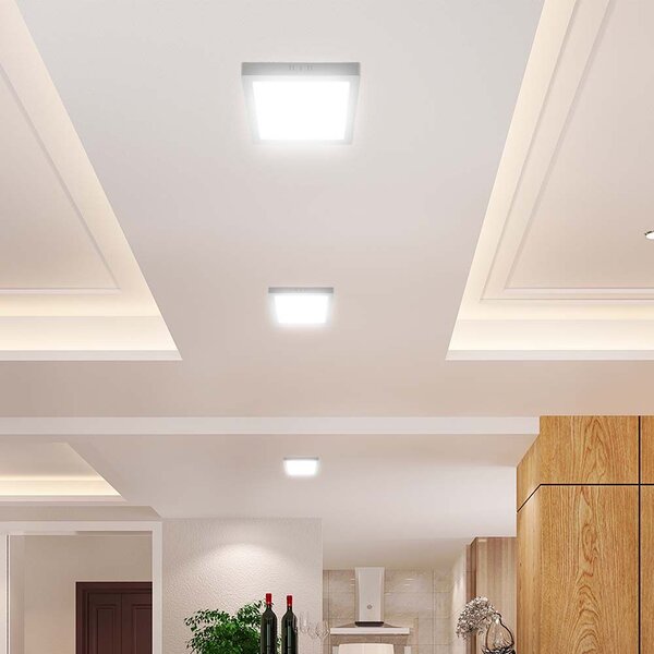 V-TAC CREE SMD felületre szerelhető, műanyag IP20, négyzet LED panel 18W, CCT - SKU 104986