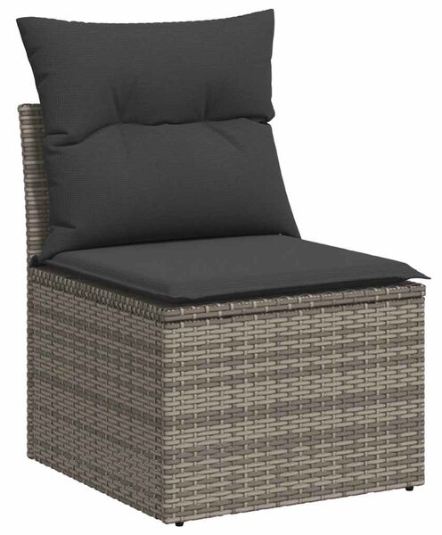 6 részes szürke polyrattan kerti ülőgarnitúra párnákkal