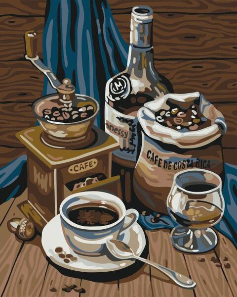 PIPPER | Festés számok szerint kép kerettel "Kávé és konyak" 40x50 cm