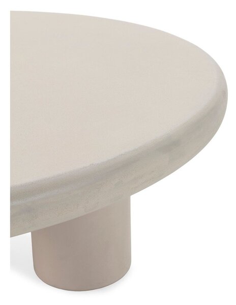 Krémszínű kerek dohányzóasztal kő dekorral ø 80 cm Iriel – MOME